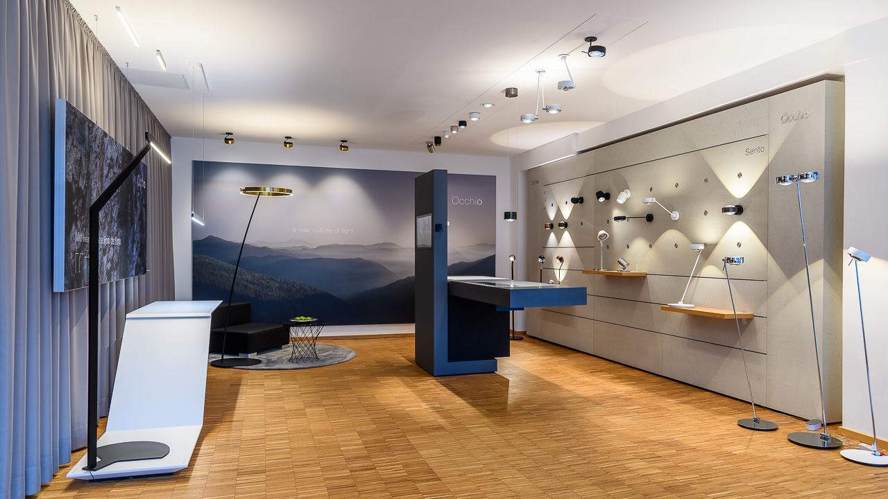 Occhio Showroom im Beleuchtungs-Studio Lichtland in Essen